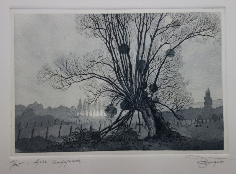 René BONVALOT : Aube campagnarde - Gravure