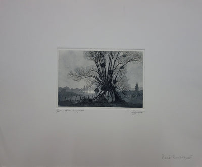 René BONVALOT : Aube campagnarde - Gravure (détail)