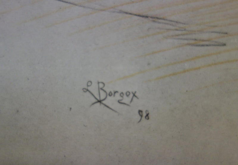 Louis BORGEX : Les Sardinières - Lithographie (détail)