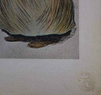 Louis BORGEX : Les Sardinières - Lithographie (détail)