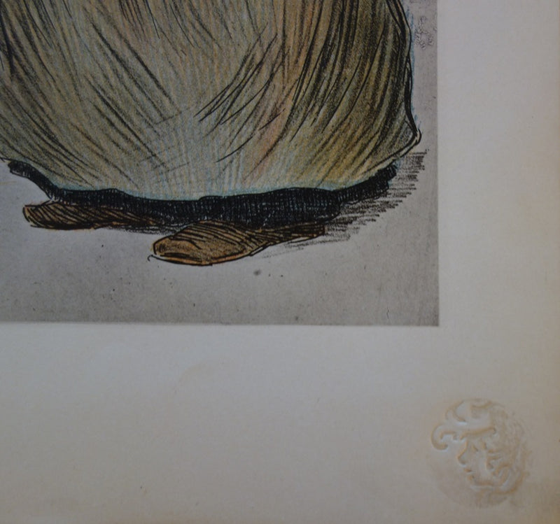 Louis BORGEX : Les Sardinières - Lithographie (détail)