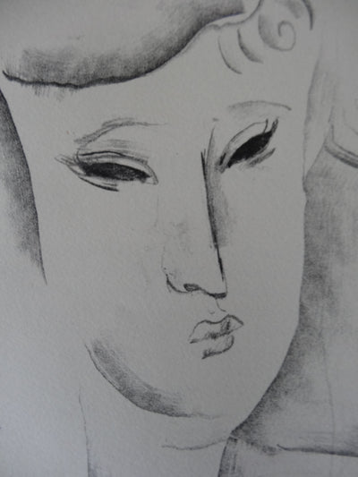 Rodolphe-Théophile BOSSHARD : Portrait cubiste (Ophélie), Lithographie originale (photo de détail 2) - Crédit photo : Galerie Art.Paris