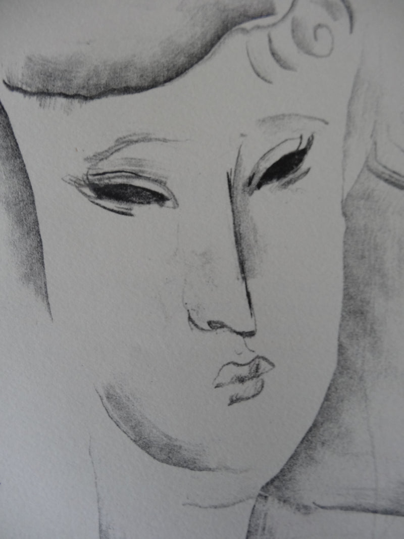 Rodolphe-Théophile BOSSHARD : Portrait cubiste (Ophélie), Lithographie originale (photo de détail 2) - Crédit photo : Galerie Art.Paris