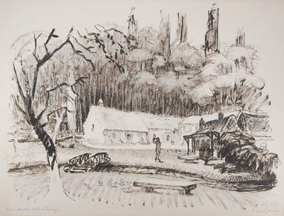 Pierre BOUDET : Le moulin de Vauboyen - Lithographie