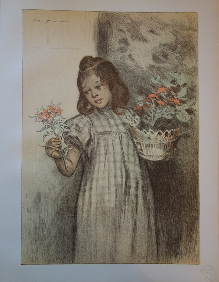 F. BOUISSET : Bouquetière - Lithographie