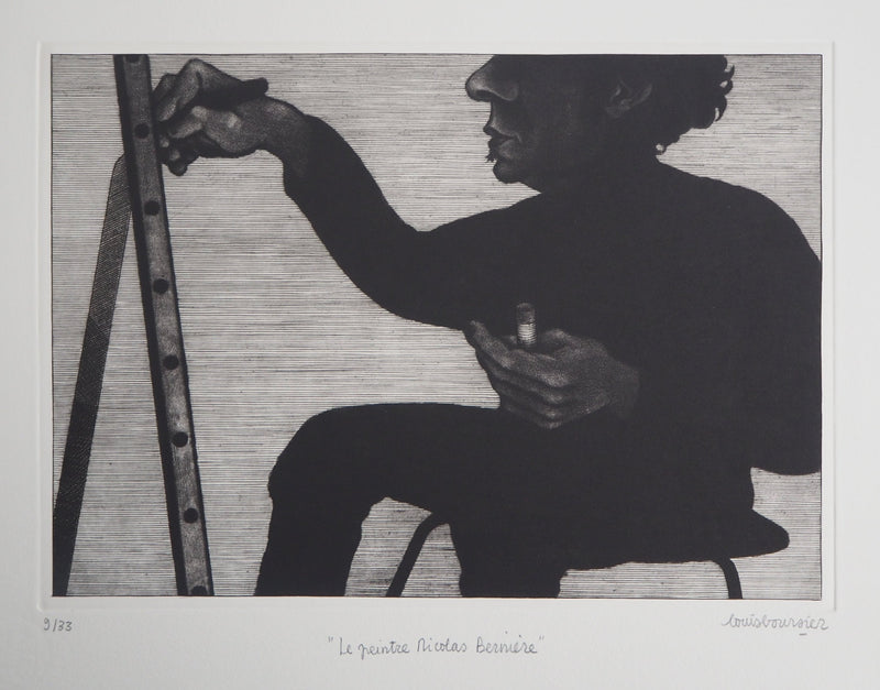 Louis BOURSIER : Le Peintre Nicolas Berinière - Gravure