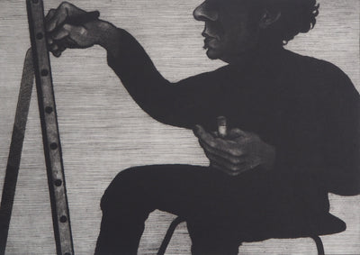 Louis BOURSIER : Le Peintre Nicolas Berinière - Gravure (détail)