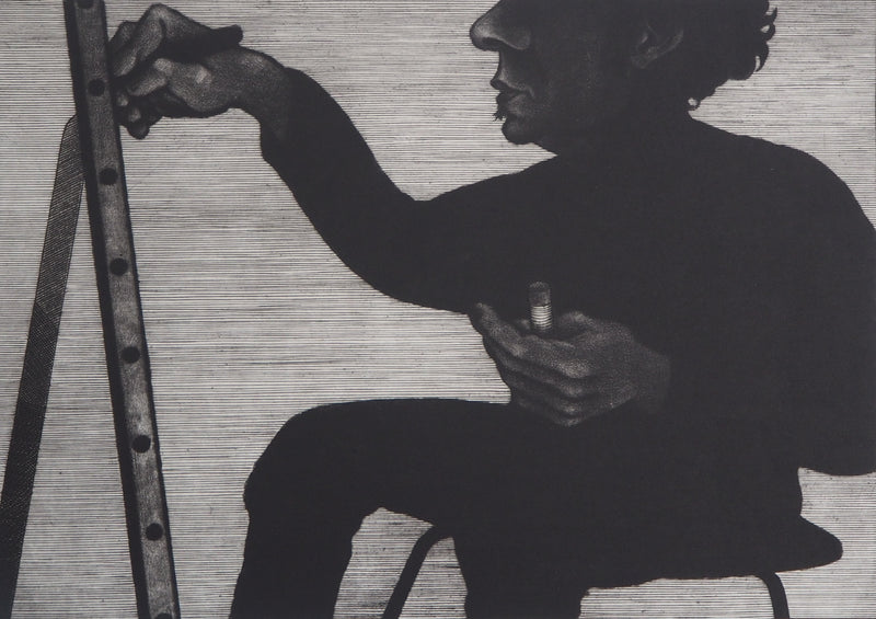 Louis BOURSIER : Le Peintre Nicolas Berinière - Gravure (détail)