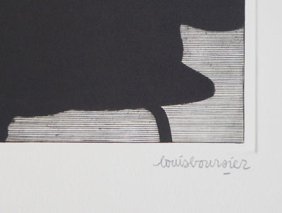 Louis BOURSIER : Le Peintre Nicolas Berinière - Gravure (détail)