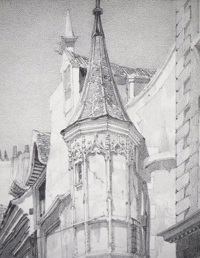 Thomas Shotter BOYS : Maison de l'amiral Coligny à Paris - Lithographie (détail)