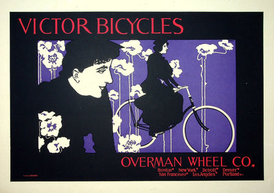 William BRADLEY : Femme sur sa bicyclette, 1899 - Affiche (détail)
