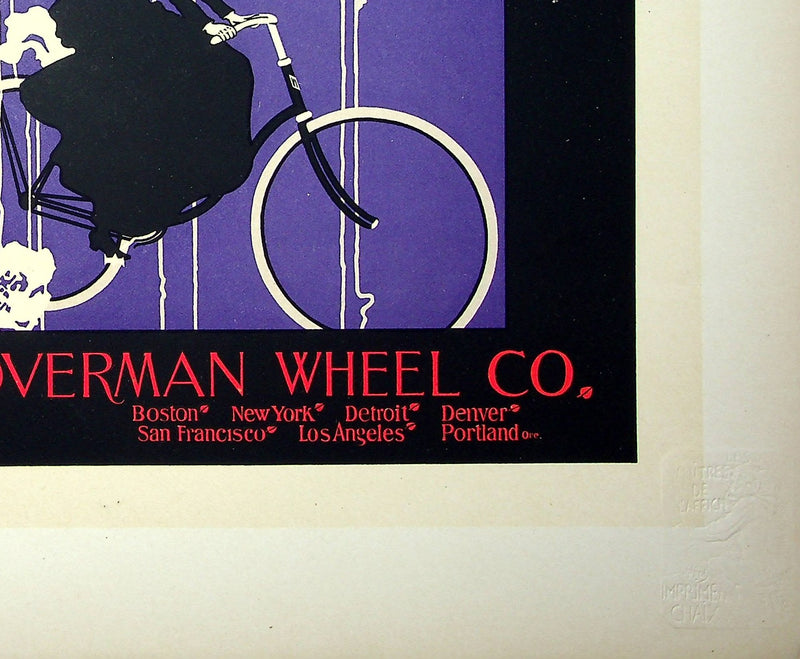 William BRADLEY : Femme sur sa bicyclette, 1899 - Affiche (détail)