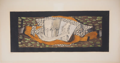 Georges BRAQUE : Nature morte au verre et à la pipe, 1959 - Gravure (détail)