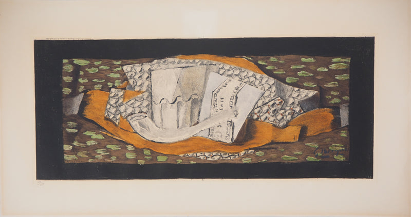 Georges BRAQUE : Nature morte au verre et à la pipe, 1959 - Gravure (détail)
