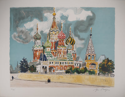 Yves BRAYER : La Basilique de Basile le Bienheureux, 1976 - Lithographie