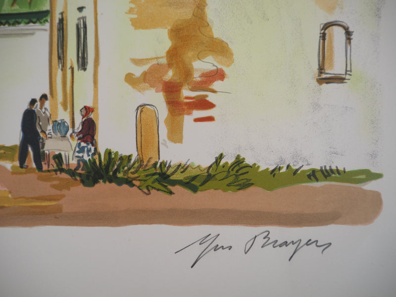 Yves BRAYER : Les bulbes bleus, 1976 - Lithographie (détail)
