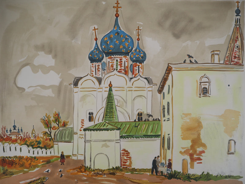 Yves BRAYER : Les bulbes bleus, 1976 - Lithographie (détail)