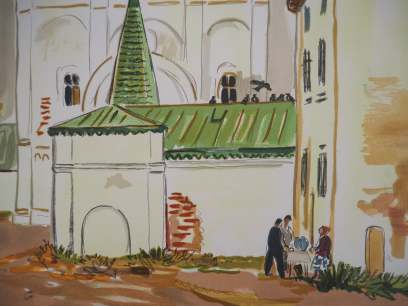 Yves BRAYER : Les bulbes bleus, 1976 - Lithographie (détail)