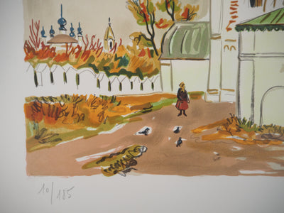 Yves BRAYER : Les bulbes bleus, 1976 - Lithographie (détail)
