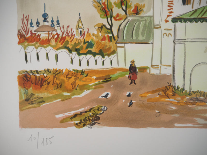 Yves BRAYER : Les bulbes bleus, 1976 - Lithographie (détail)
