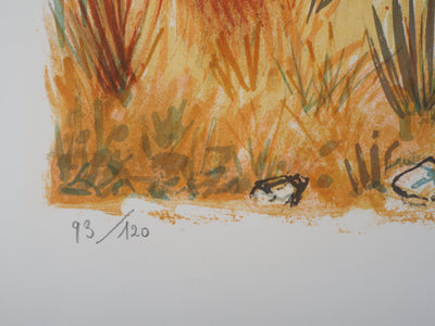 Yves BRAYER : Les gardiens, 1973 - Lithographie (détail)
