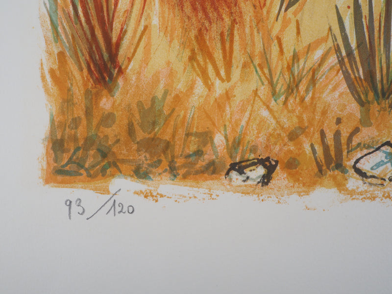 Yves BRAYER : Les gardiens, 1973 - Lithographie (détail)