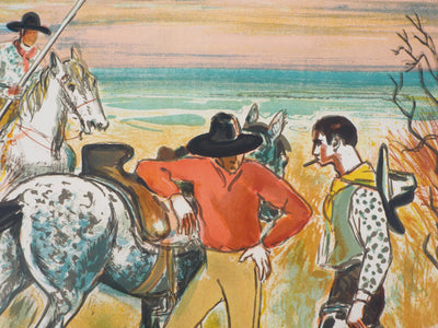 Yves BRAYER : Les gardiens, 1973 - Lithographie (détail)