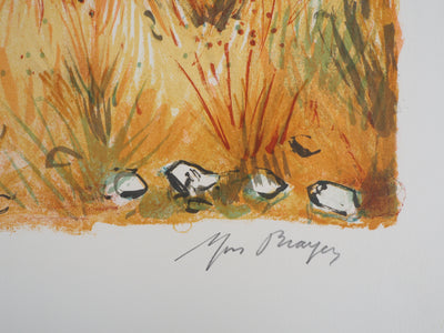 Yves BRAYER : Les gardiens, 1973 - Lithographie (détail)