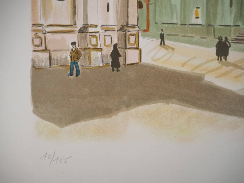 Yves BRAYER : La place des Cathédrales au Kremlin, 1976 - Lithographie (détail)