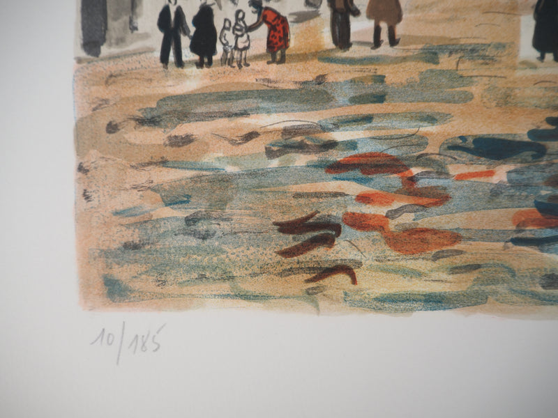 Yves BRAYER : Souzdal : La place, 1976 - Lithographie (détail)