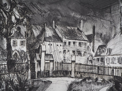 Claude BRETON : Amiens - Gravure (détail)