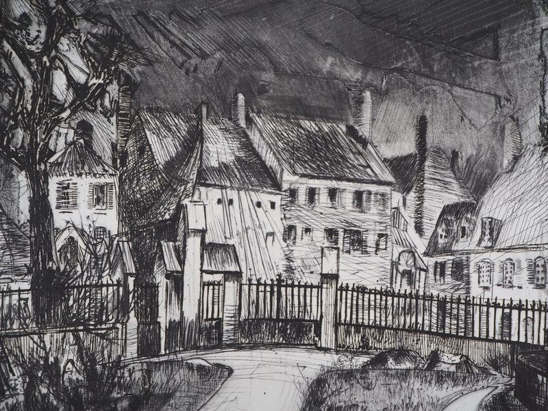 Claude BRETON : Amiens - Gravure (détail)