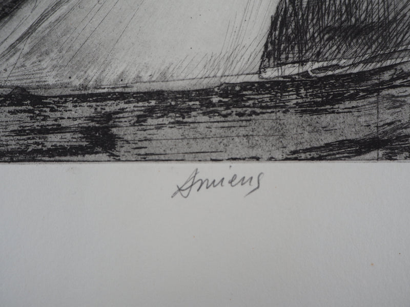 Claude BRETON : Amiens - Gravure (détail)