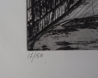Claude BRETON : Amiens - Gravure (détail)