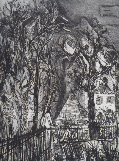 Claude BRETON : Amiens - Gravure (détail)