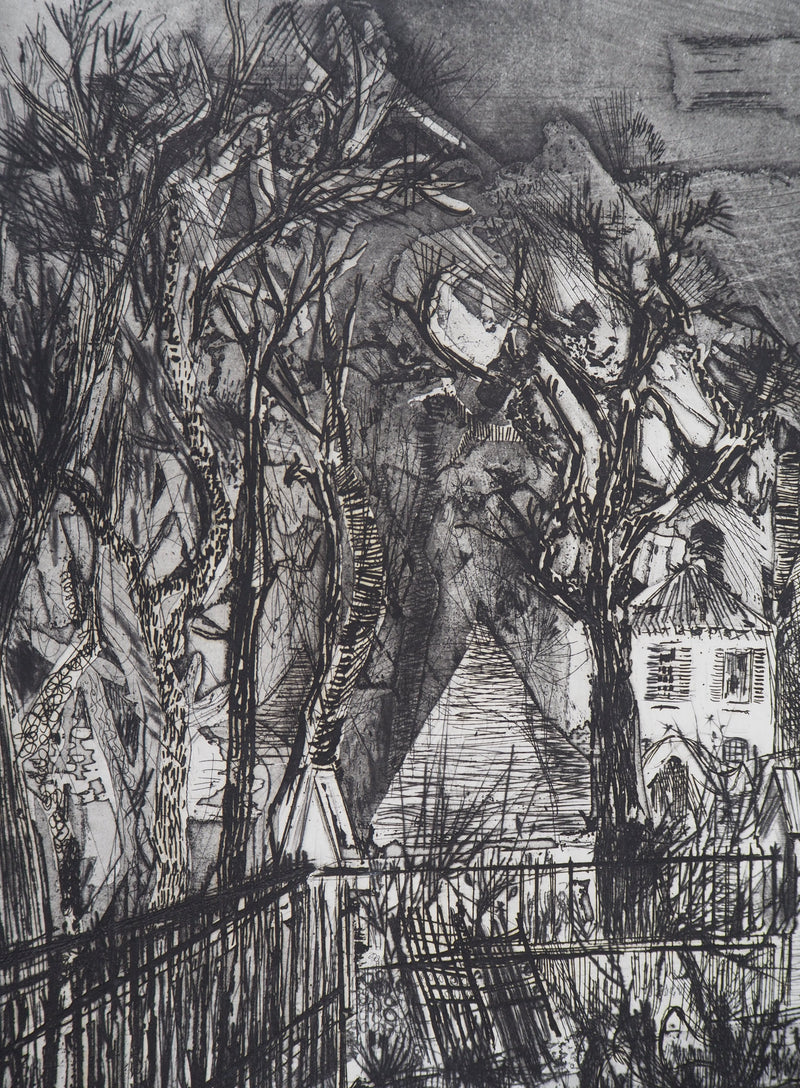 Claude BRETON : Amiens - Gravure (détail)