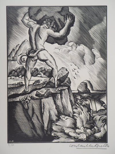 Constant LE BRETON : Polyphème, 1925 - Gravure sur bois