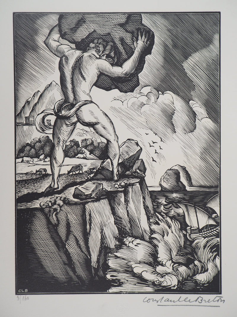Constant LE BRETON : Polyphème, 1925 - Gravure sur bois