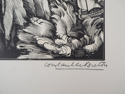 Constant LE BRETON : Polyphème, 1925 - Gravure sur bois (détail)