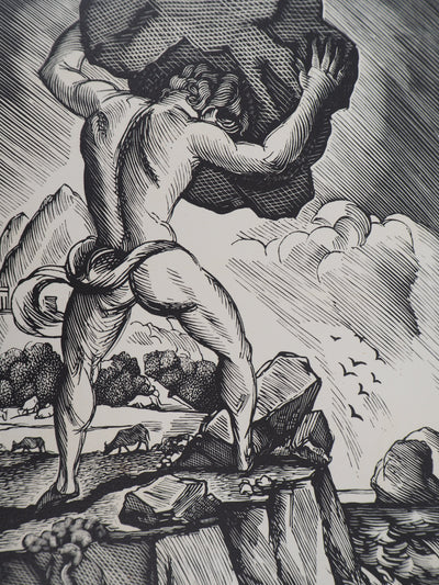 Constant LE BRETON : Polyphème, 1925 - Gravure sur bois (détail)