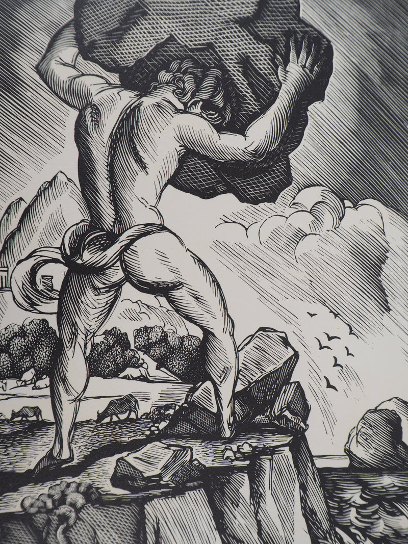 Constant LE BRETON : Polyphème, 1925 - Gravure sur bois (détail)