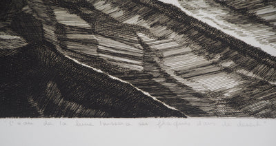 Françoise BRICAUT : L'Eau de la lune laissera ses plaques dans le désert, 1982 - Gravure (détail)