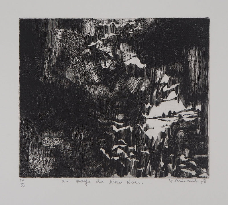Françoise BRICAUT : Au pays de Dieu Noir, 1978 - Gravure