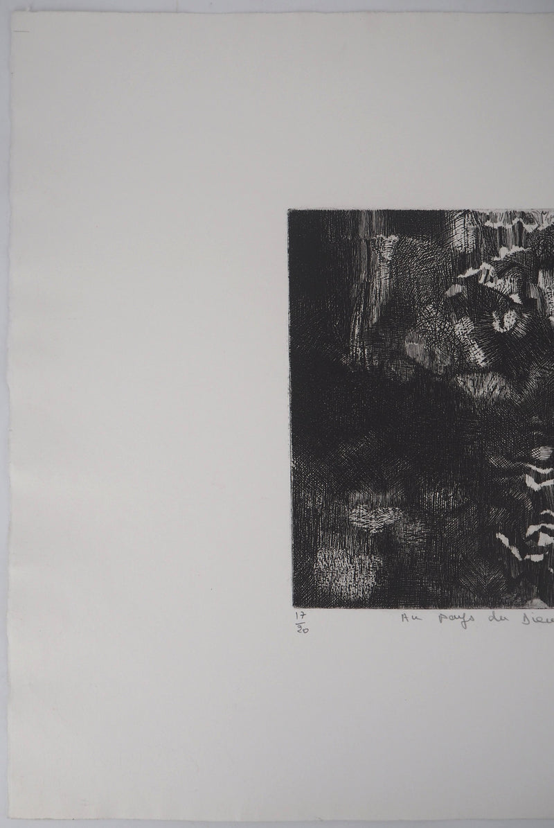 Françoise BRICAUT : Au pays de Dieu Noir, 1978 - Gravure (détail)