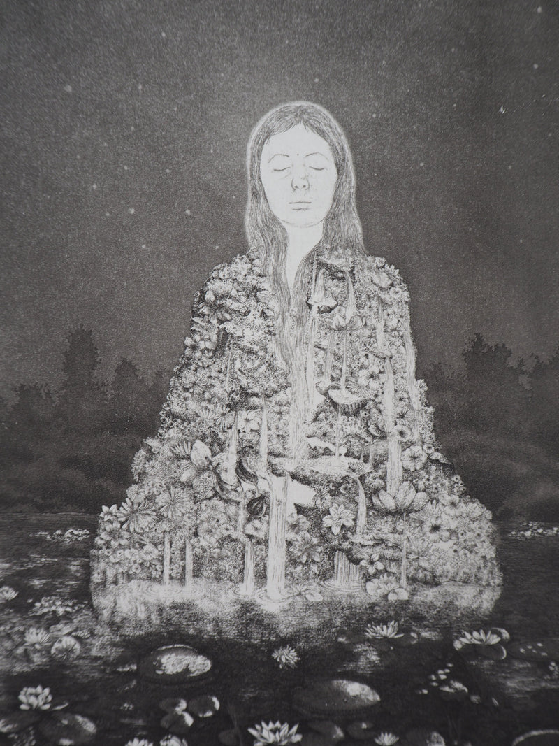 Dominique BRIFFAUT : Méditation, contemplation - Gravure (détail)