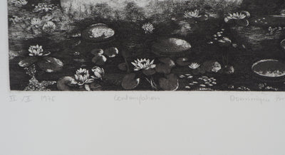 Dominique BRIFFAUT : Méditation, contemplation - Gravure (détail)