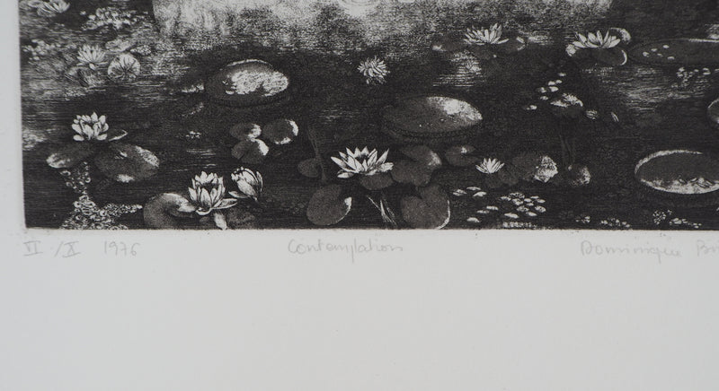 Dominique BRIFFAUT : Méditation, contemplation - Gravure (détail)