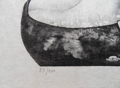 Patrick BRISSAUD : L'alchimiste - Lithographie (détail)