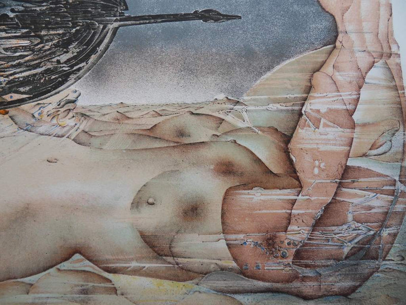 Patrick BRISSAUD : Paysage féminin - Lithographie (détail)