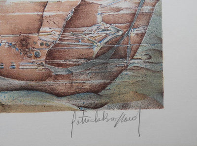 Patrick BRISSAUD : Paysage féminin - Lithographie (détail)